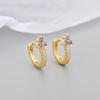 Pendientes de piedra con incrustaciones de flores de Amazon, transfronterizos de Europa y Estados Unidos, de moda, con circonitas de nuevo color, regalo de personalidad que combina con todo para novia