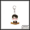 Chaveiro acrílico transparente dupla face personagem de desenho animado anime Harry Potter pingente de metal