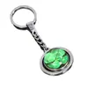 Chaveiro de Trevo de Quatro Folhas Fluorescente, Chaveiro de Bola de Cristal Brilhante da Sorte, Chaveiro Grande de Cristal de Trevo de Quatro Folhas Giratório