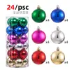 Decoraciones Navideñas 3/4/6/8cm Set de 24 Bolas Navideñas Bolas de Colores Bolas de Plástico Electroplateadas Colgantes para Árbol de Navidad