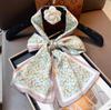 Bufanda Pequeña Larga Estrecha de Seda Fina Corea del Sur Bufanda Decorativa Otoño e Invierno Moda Cinta Combinación para Mujer Bufanda de Moda Elegante