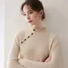 Cien Colores Terciopelo Francés Elegante Cuello Alto Solapa Diagonal Botones Base de Punto Otoño Invierno Alto Diseño Elegante Corte Delgado Ropa Interior