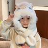 Gorro infantil Pony Polly, bufanda de otoño e invierno, conjunto de una pieza y tres piezas, gorro con forro polar para niñas, gorro protector contra el frío