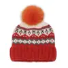 Chapéu de Lã Estilo Coreano Fair Isle Quente de Inverno Geométrico Losango Retrô com Pompom e Abas para Orelha Chapéu de Tricô para Clima Frio para Mulheres