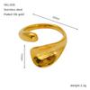 Novo Anel de Aço Inoxidável Dourado 18K Europeu e Americano Ins Transfronteiriço para Mulheres Que Não Desbota, Anel Aberto de Design de Nicho para Mulheres