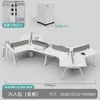 Mesa de escritório criativa para funcionários, estação de trabalho de formato irregular economizadora de espaço, conjunto completo de mesa e cadeira para computador para equipe de escritório, conjunto completo