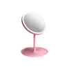 Espejo de maquillaje LED de escritorio transfronterizo con luz táctil regulable estilo ins espejo redondo portátil de escritorio para dormitorio