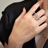 Anillo de plata esterlina 925 de diseño nicho estilo coreano con cruz de personalidad, anillo de estilo coreano moderno estilo blogger INS al por mayor