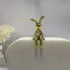 Artesanías de Conejo de Orejas Largas con Galvanizado Creativo Transfronterizo Portapalillos Tapa de Taza Asa Accesorios Caja de Almacenamiento de Pañuelos Adornos