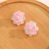 Agulha de Prata Verão Super Fada Feriado Agulha de Orelha Doce Fofa Brincos de Flor de Resina Rosa Simples Versátil