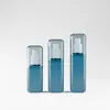 Frasco Spray Plástico de Parede Espessa 40/50/80ml Capa Cartão Quadrado Pet Azul Transparente Borrifador Fino Hidratante Essência