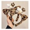 Pelúcia de Gato Fofo Aro de Cabelo Estampa de Leopardo Aro de Cabelo com Pressão no Topo da Cabeça Feminino Doce para Lavar o Rosto Prendedor de Cabelo Antiderrapante Grampo de Cabelo Adereço de Cabeça