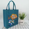 Bolsa Portátil Estampada de Moda Bolso de Mano de Color Sólido Bolsa de Fieltro de Dibujos Animados Bolsa de Regalo Bolsa de Compras