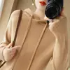 Moletom Casual com Capuz para Mulheres, Suéter com Capuz para Primavera e Outono, Moletom Camada Base, Tricô Novo 2026 Tamanho Grande