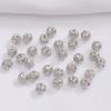 Cuentas huecas redondas envueltas en oro de 18 quilates que preservan el color, cuentas espaciadoras de 4 mm, accesorios para pulseras, material para pulseras de bricolaje, cuentas pequeñas de oro.