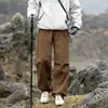 Izx Etiqueta Verde - Serie Montaña Pantalones de Exterior para Hombre Retro Americano Ropa de Trabajo Pantalones Casuales Jogger Sueltos Modernos Marca