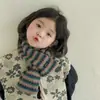 Bufanda de punto de estilo coreano para niños, cálida bufanda de estilo occidental para niños y niñas, bufanda retro de otoño e invierno, bufanda de lana para bebés.