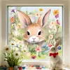 Pegatinas Estáticas de Pascua al por Mayor Transfronterizas 2026 Nuevas Pegatinas de Ventana con Corona de Conejo Pegatinas de Decoración de Ambiente Festivo