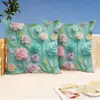 Funda de almohada floral bordada en 3D popular transfronteriza impresión digital decoración del hogar cojín de respaldo para sofá cubierta al por mayor