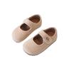 Sapatos Infantis Retrô Femininos com Laço 2025 Outono Sapatos Mary Jane de Couro Femininos Sapatos Casuais Femininos com Bico Redondo e Solado Macio