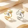 Anillo de Acero Inoxidable con Bola de Acero Elegante Planeta Dedo Índice Textura Asimétrico Geométrico Exagerado Anillo de Mujer Ins Tendencia