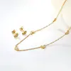 Joyería Transfronteriza Europea y Americana Colgante de Corazón de Concha Blanca Estilo Francés Pendientes de Acero Inoxidable de Moda Conjunto de Joyería para Mujer