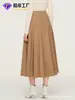 Popular Falda Retro de Estilo Francés Cortada al Bies, Hecha a Medida Elegante de Cintura Alta Adelgazante Fluida de Gama Alta para el Trabajo Falda Larga de Corte A