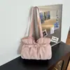 Bolsa Feminina com Alça de Laço Doce Grande Capacidade Bolsa de Ombro Feminina Bolsa Tote de Alta Qualidade Bolinhas Casual Bolsa de Axila