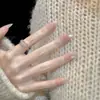 Manicura Color Nude Hecha Completamente a Mano Estilo Corto Usable Estilo Año Nuevo 2025 Gama Alta Exquisita Primavera y Verano Color Puro Blanqueador