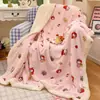 Ins macia e fofa manta de inverno quente de flanela de leite para gato, cobertor de ombro espesso de lã de cordeiro, manta decorativa para sofá