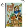 Bandera decorativa para jardín transfronteriza de otoño, nueva, de Acción de Gracias, con estampado de lino de doble cara, para exteriores y patio.