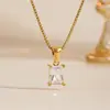 Collar de Acero de Titanio con Chapado al Vacío, Corazón Oval Geométrico, Circonita para Mujer, Cadena de Caja, Resistente al Color, Lujo Ligero, Exquisita Cadena para Clavícula