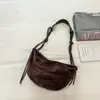2026 Otoño Temprano Nuevo Estilo Estilo Hong Kong Retro Diseño de Color Sólido Bolso de un Hombro Personalidad Moda Nicho Temperamento Casual Bolso Cruzado