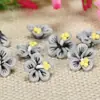 Flores pequenas de argila macia de 16mm, doces, fofas, artesanais, acessórios DIY, capa de celular, material para brinco decorativo criativo