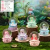Adornos Creativos Lindos de Bola de Agua Luminosa para Escritorio de Mascotas, Adornos de Decoración Electrónica con Luz de Bola de Cristal de Animal de Papas Fritas Lindas