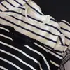 2026 Nueva Camiseta de Manga Larga a Rayas con Cuello Redondo, Moda Estilo Coreano para Mujer, Corte Holgado, Adelgazante, Top Versátil, Camiseta Base a Rayas