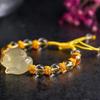 Pulseira de raposa de citrino natural cristal pulseira tecida joias masculinas e femininas cabelo