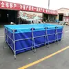 Tanque de peixes quadrado de lona espessa, grande capacidade, montável, tanque dobrável para criação de carpas com estrutura de tubo galvanizado, tanque de armazenamento de água