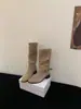 Botas largas de estilo western cowboy para mujer, con tacón grueso, punta cuadrada francesa, nuevas botas de tubo alto apiladas para otoño e invierno 2026