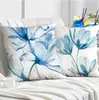 Funda de Almohada Transparente de Tulipán Azul de Venta Caliente de Amazon Transfronteriza para Oficina y Dormitorio