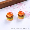Mini Hambúrguer Realista Acessórios de Resina DIY Brinco Decoração com Cola de Creme Peças