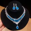 ¡Lujo europeo y americano! Collar de flor de circón de colores con gota de agua, cadena para clavícula de estilo court vintage, joyería de lujo ligero de alta gama