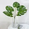 Hoja Artificial Realista de Monstera de Alta Calidad Decoración de Mesa de Café para Sala de Estar Decoración de Escritorio Arreglo Floral Planta Artificial Grande de Potos