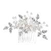 Carlo nuevo L3383 accesorios para el cabello hechos a mano venta al por mayor transfronteriza flores de aleación perla de imitación pedrería peine para el cabello nupcial