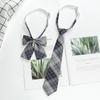 Conjunto de camisa y corbatín de uniforme escolar para mujeres y hombres, conjunto de corbata Jk perezosa, estilo universitario, sin nudo, corbata de uniforme japonés