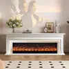 Chimenea Decorativa de Madera Maciza Francesa Gabinete Estilo Americano Chimenea Electrónica Llama Simulada Sala de Estar Arte para el Hogar Gabinete de Exhibición para la Entrada