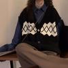 Suéter Sem Manga Retrô Americano Solto Clássico Outono e Inverno 2023 Design Sense Feminino Colete de Nicho Cardigan Casaco Tendência