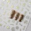 Calcomanías para uñas de hierro tridimensionales de nueva artesanía llenas de bendiciones delgadas transparentes esmeriladas adhesivas calcomanías para uñas serie de dorado M242