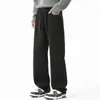 Calça casual masculina reta cor damasco, nova coleção de outono 2026, calça estilo americano, calça longa de corte solto com estética "old money"
