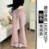 Calça Jogger Flare Preta Lulu para Mulheres, Novidade Outono/Inverno 2025, Cintura Alta, Corte Justo, Casual, Forrada com Fleece, Flare